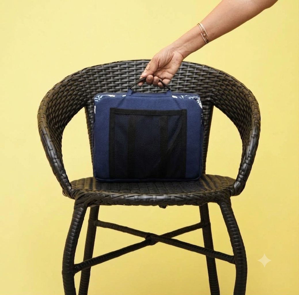 Portable safety booster chair - dark blue