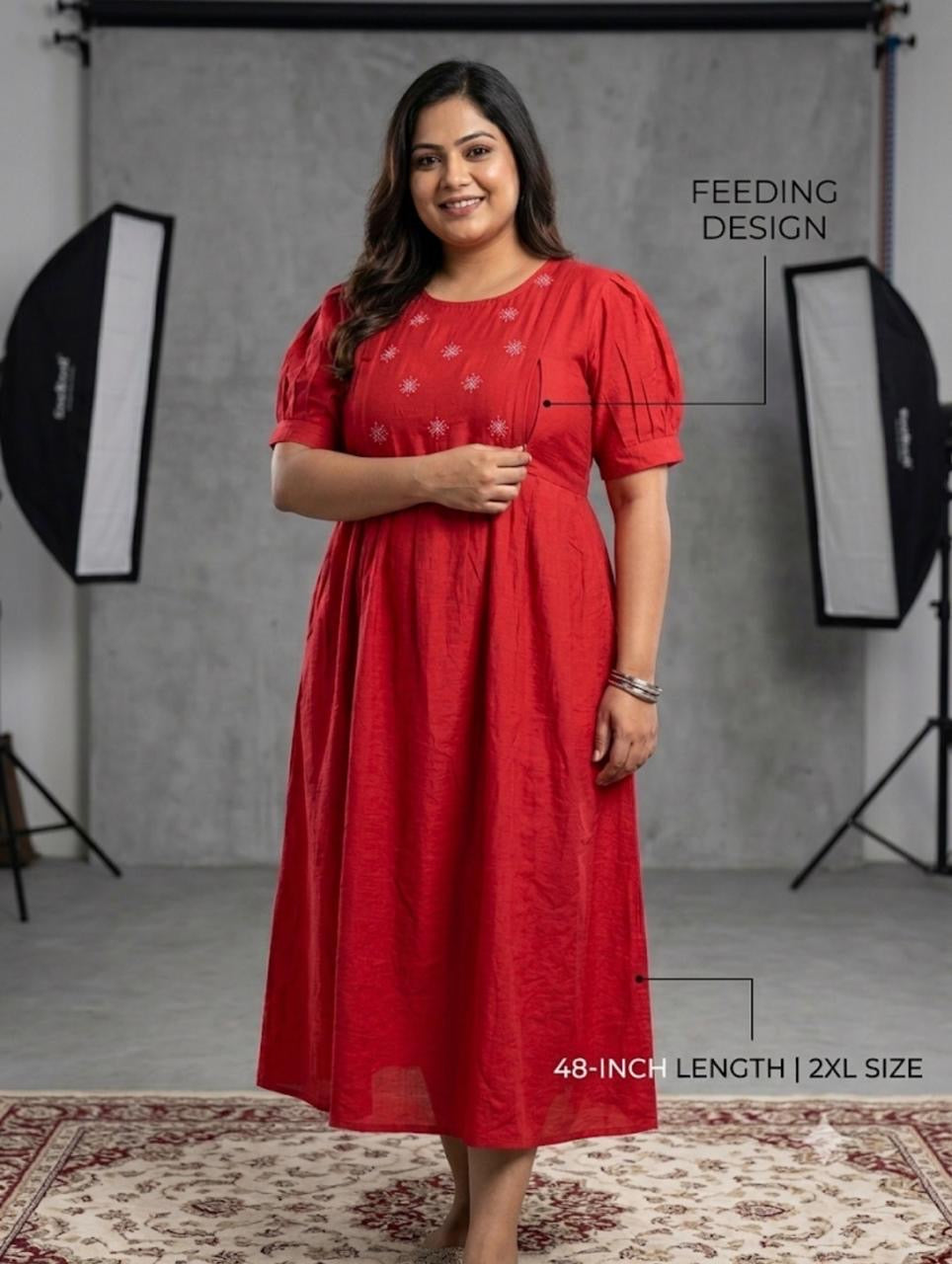 Premium silk cotton feeding kurti