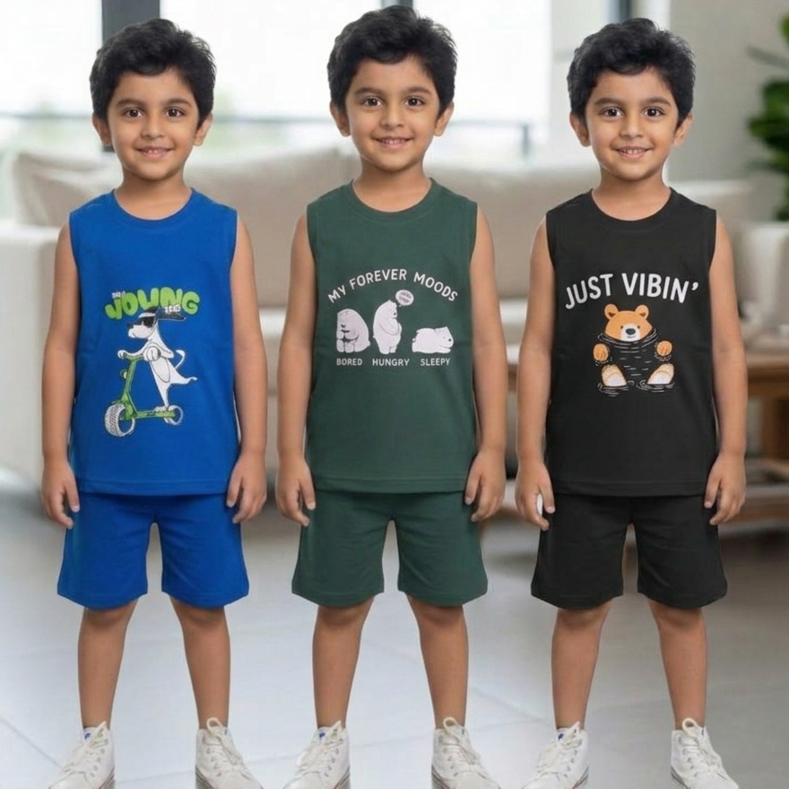 Sleeveless combo pack of 3 ( blue, green, black)