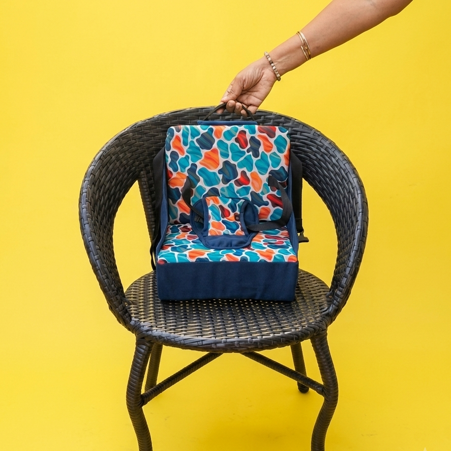 Portable safety booster chair - dark blue