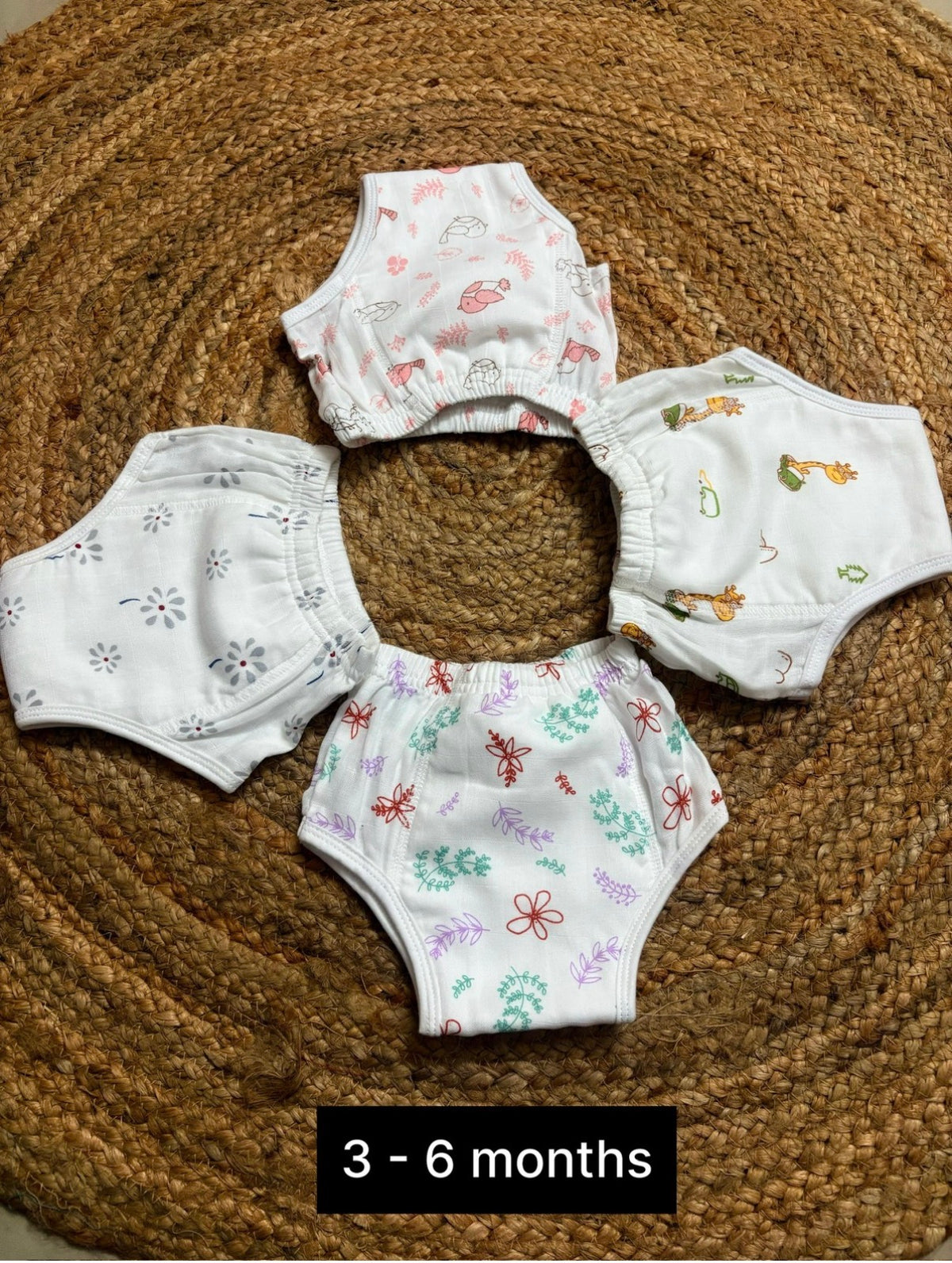 Muslin padded underwear pack of 2pcs