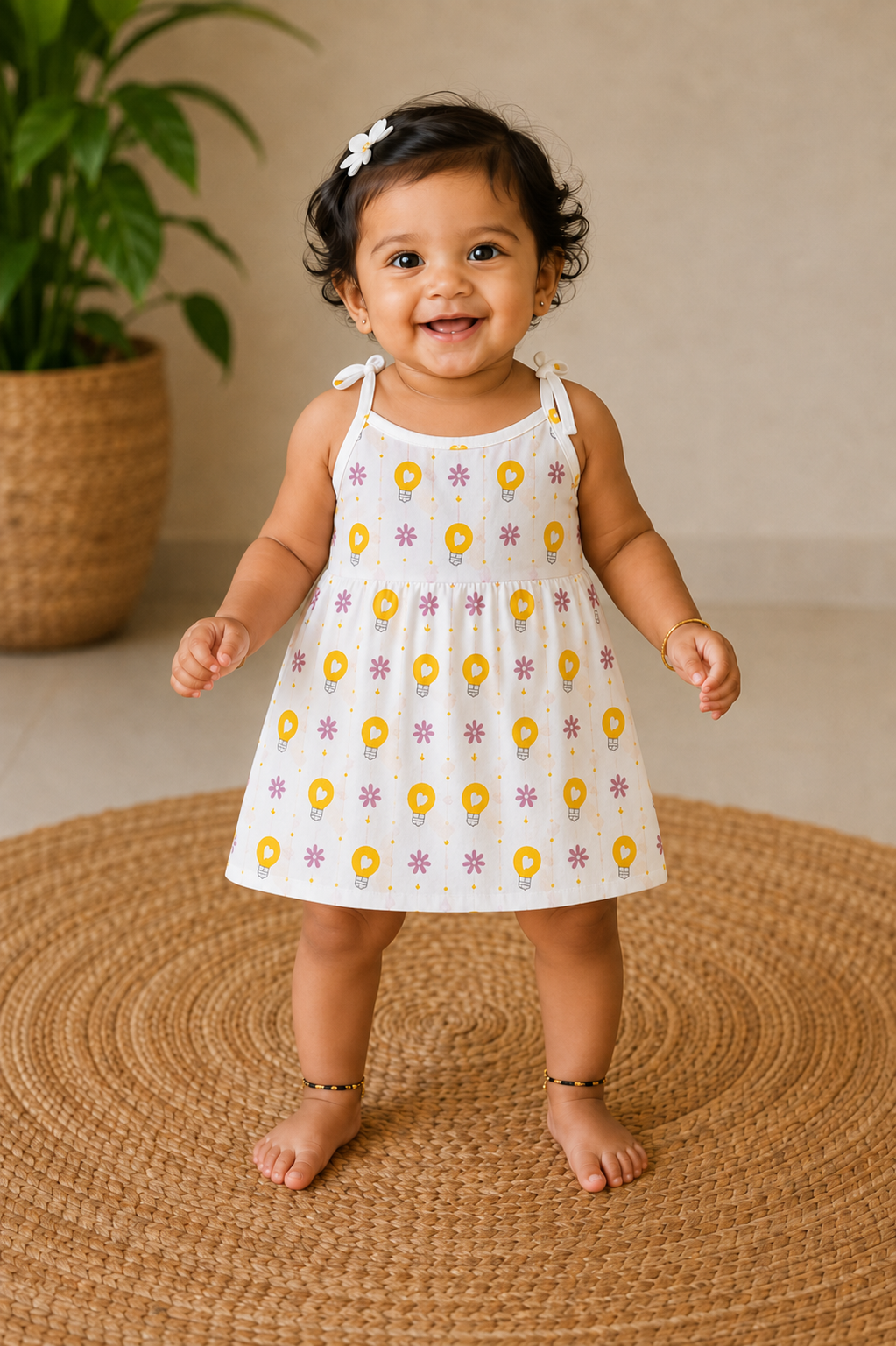 Muslin Knotted Frock for Kids (Pack of four)