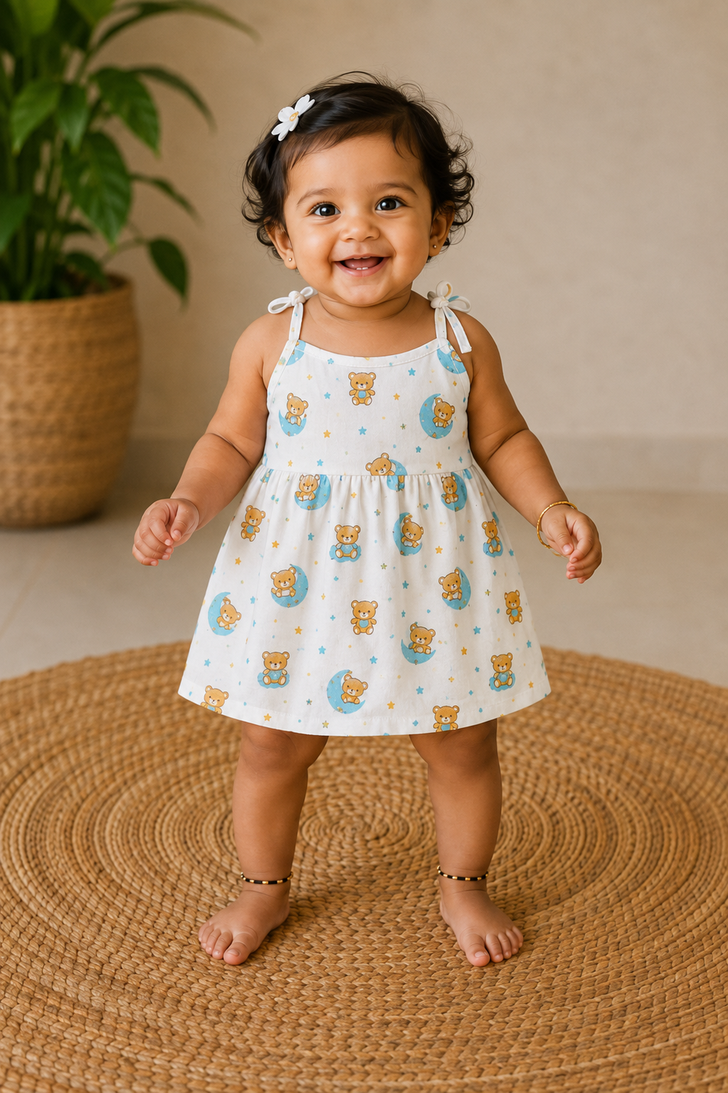 Muslin Knotted Frock for Kids (Pack of four)