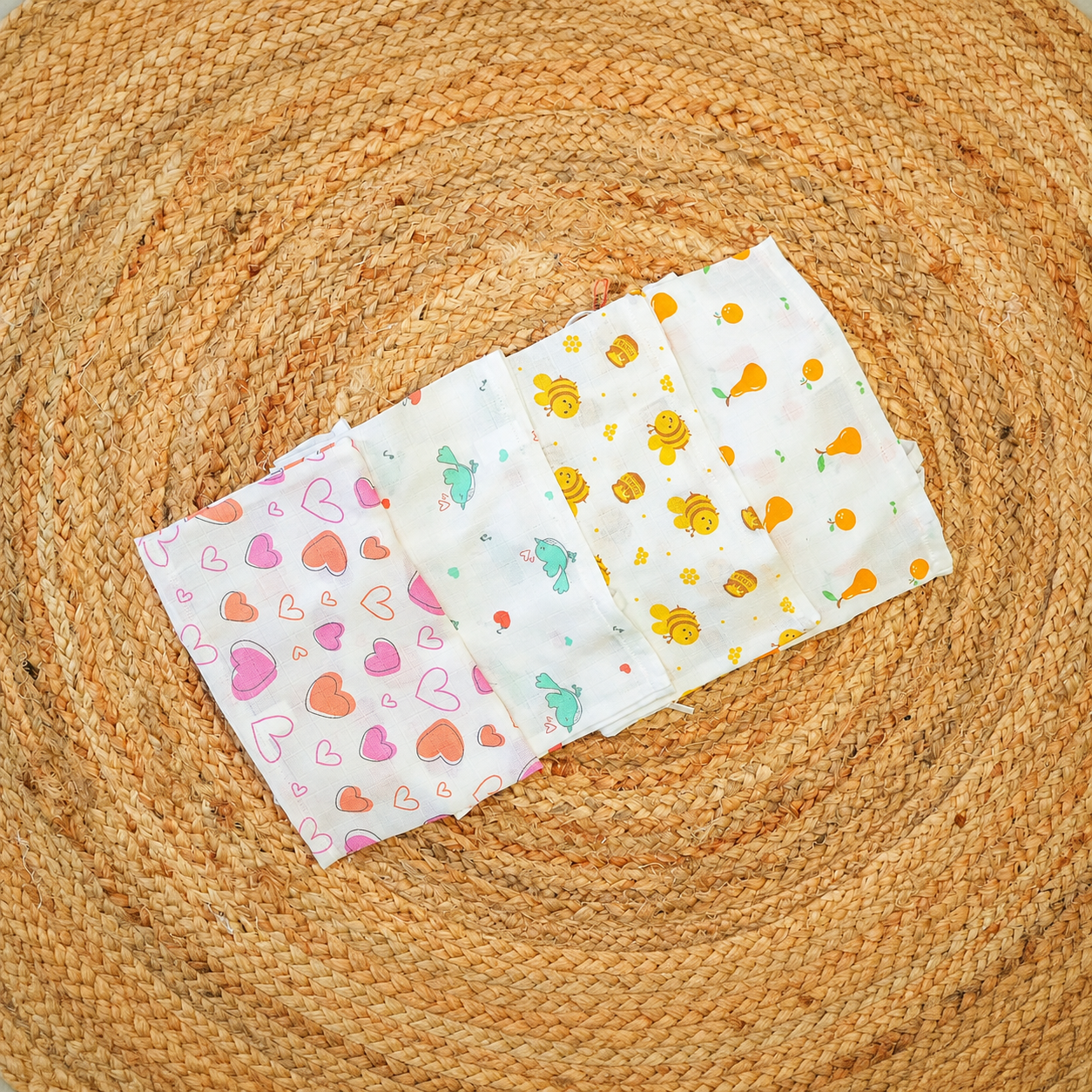 Breathable Muslin Knotted Jabla – Pack of 4
