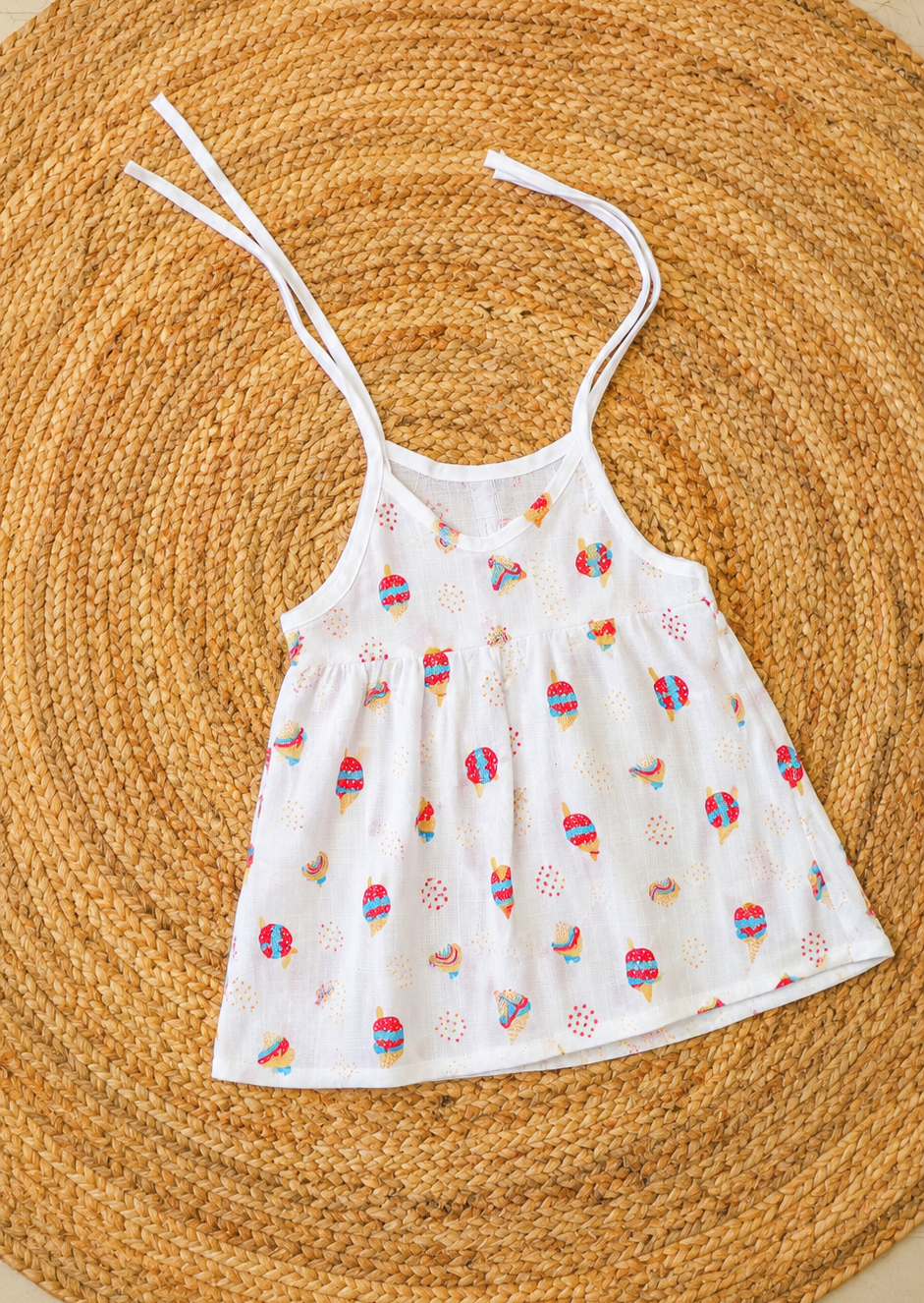 Muslin Knotted Frock for Kids (Pack of four)