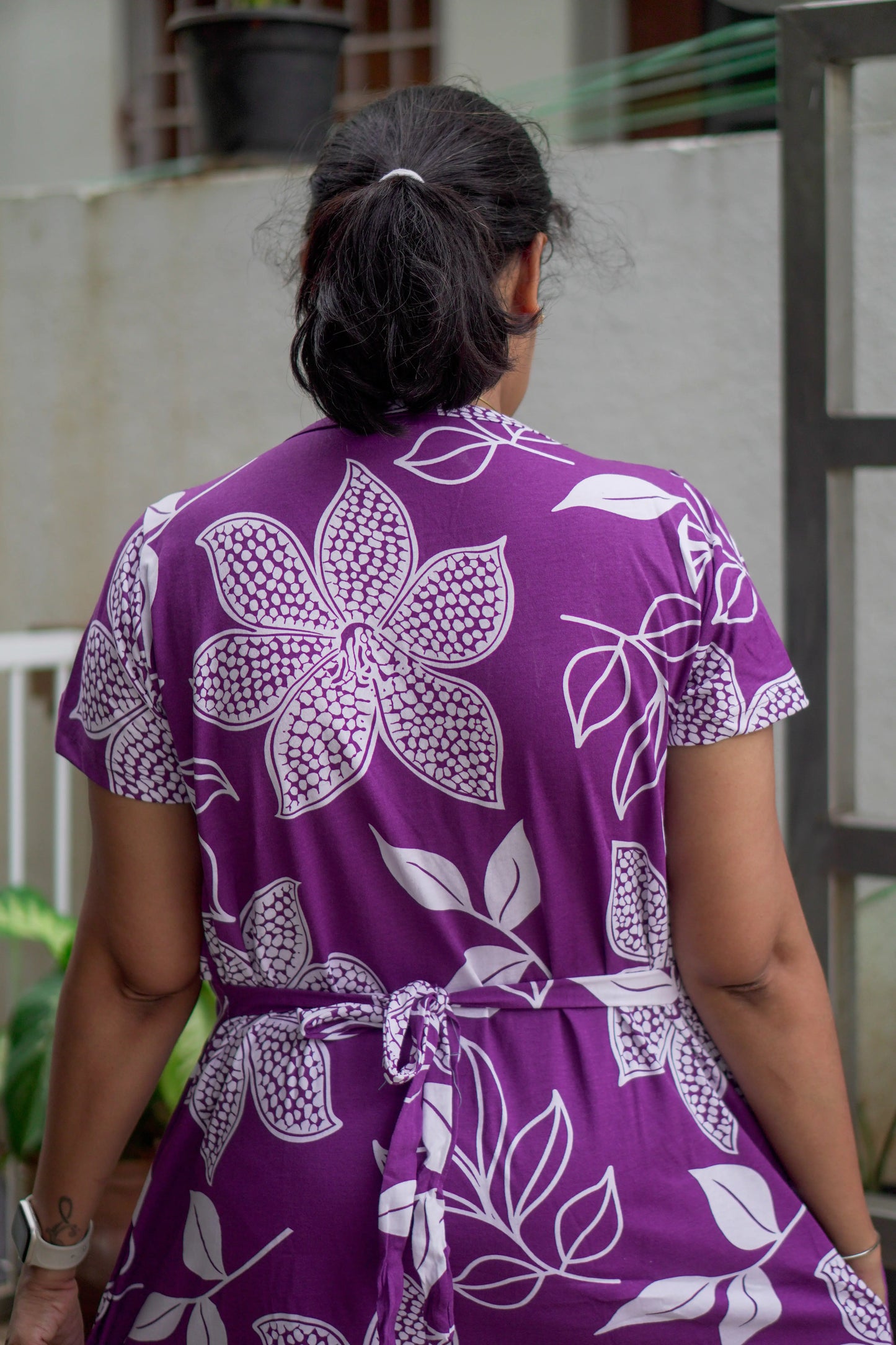 Royal Floral Dupatta Feeding Nighty