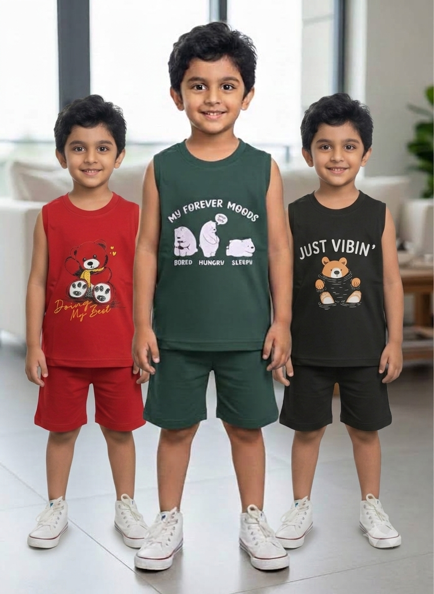 Sleeveless combo pack of 3 ( red, green, black)
