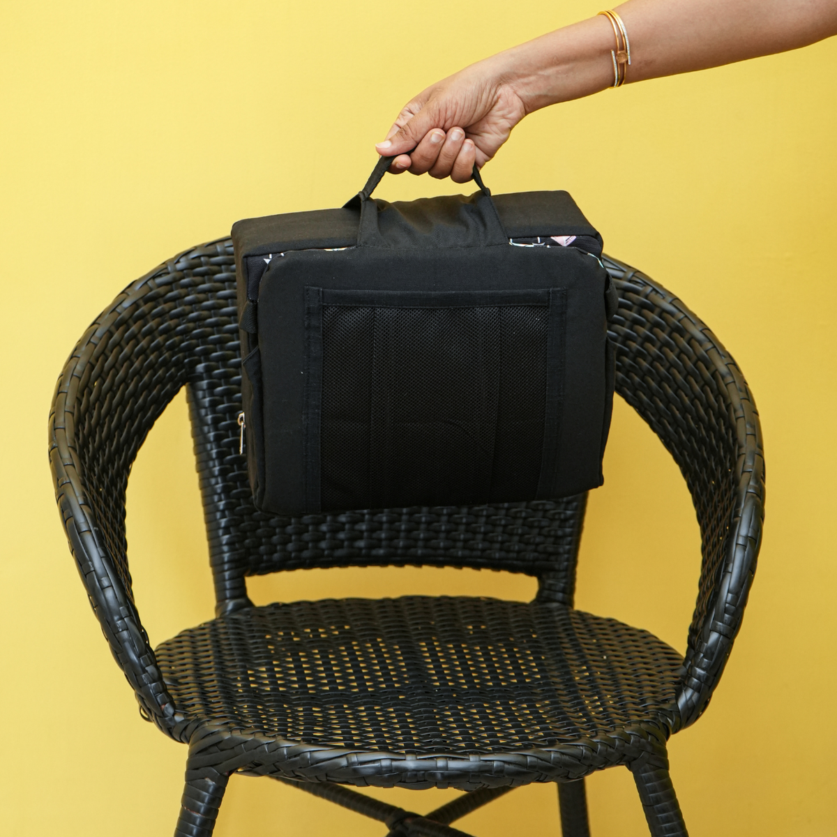 Portable Safety Booster Chair - Black with pastel teal