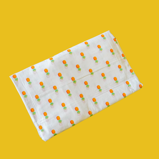 Safety Zip Thottil Poplin Cotton (Pineapple Print)