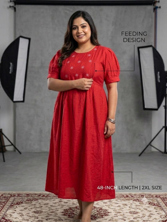 Premium silk cotton feeding kurti