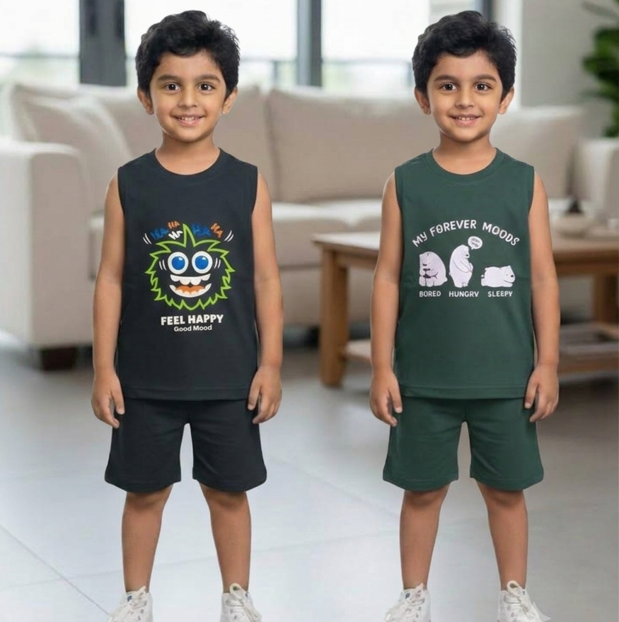 Cotton Sleeveless Combo pack of 2 ( black and green)