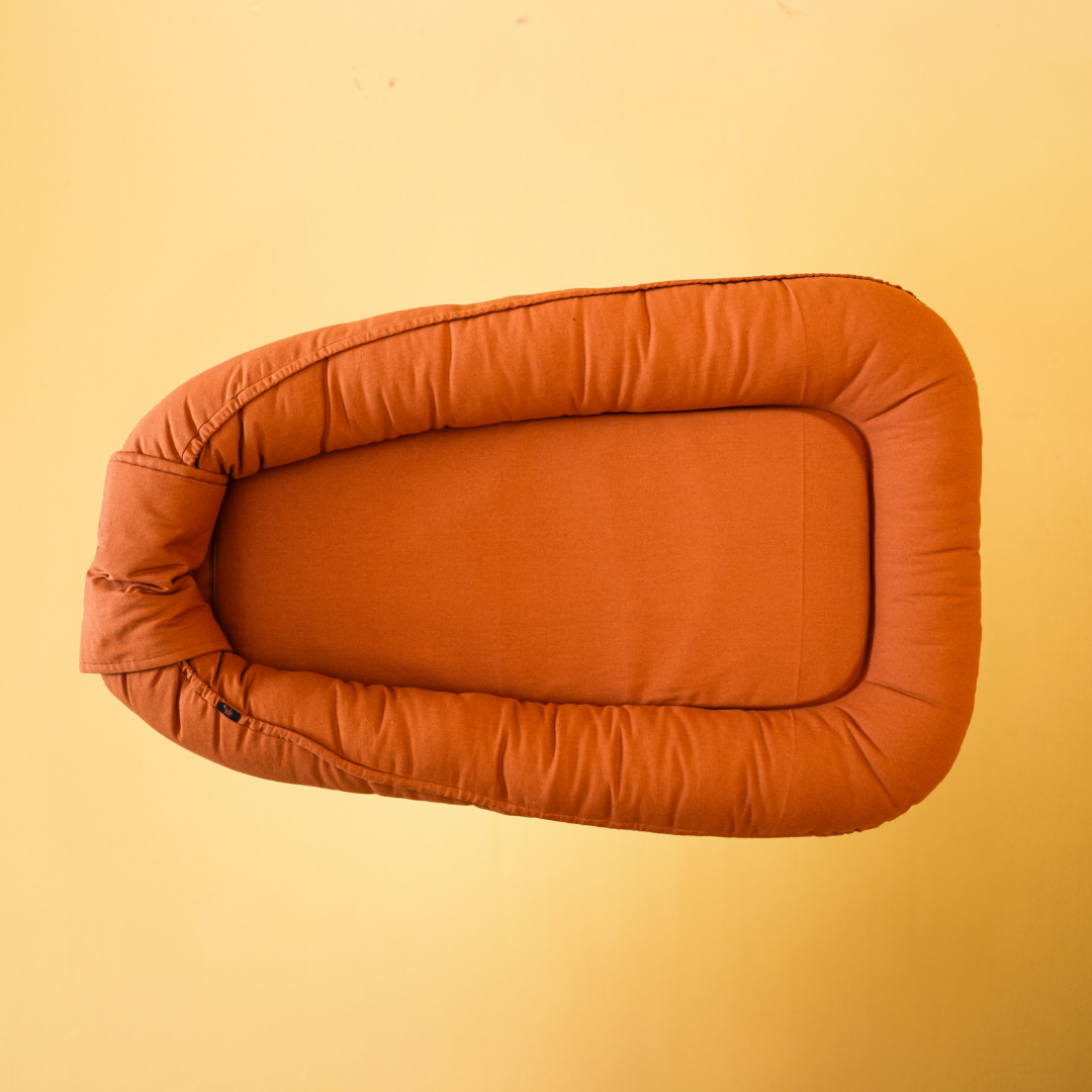 Solid Orange Cozy Baby Nest Bed