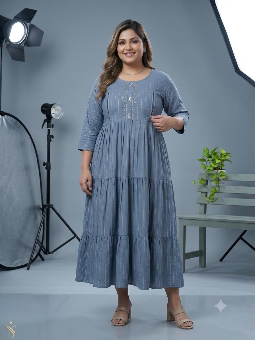 Premium silk cotton feeding kurti