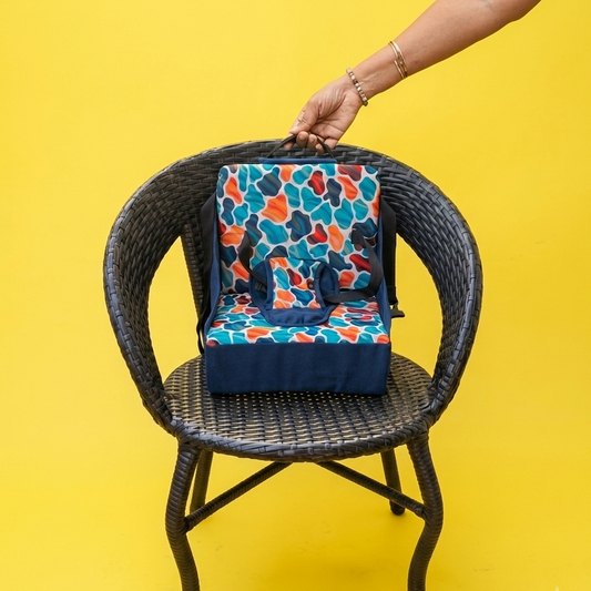 Portable safety booster chair - dark blue