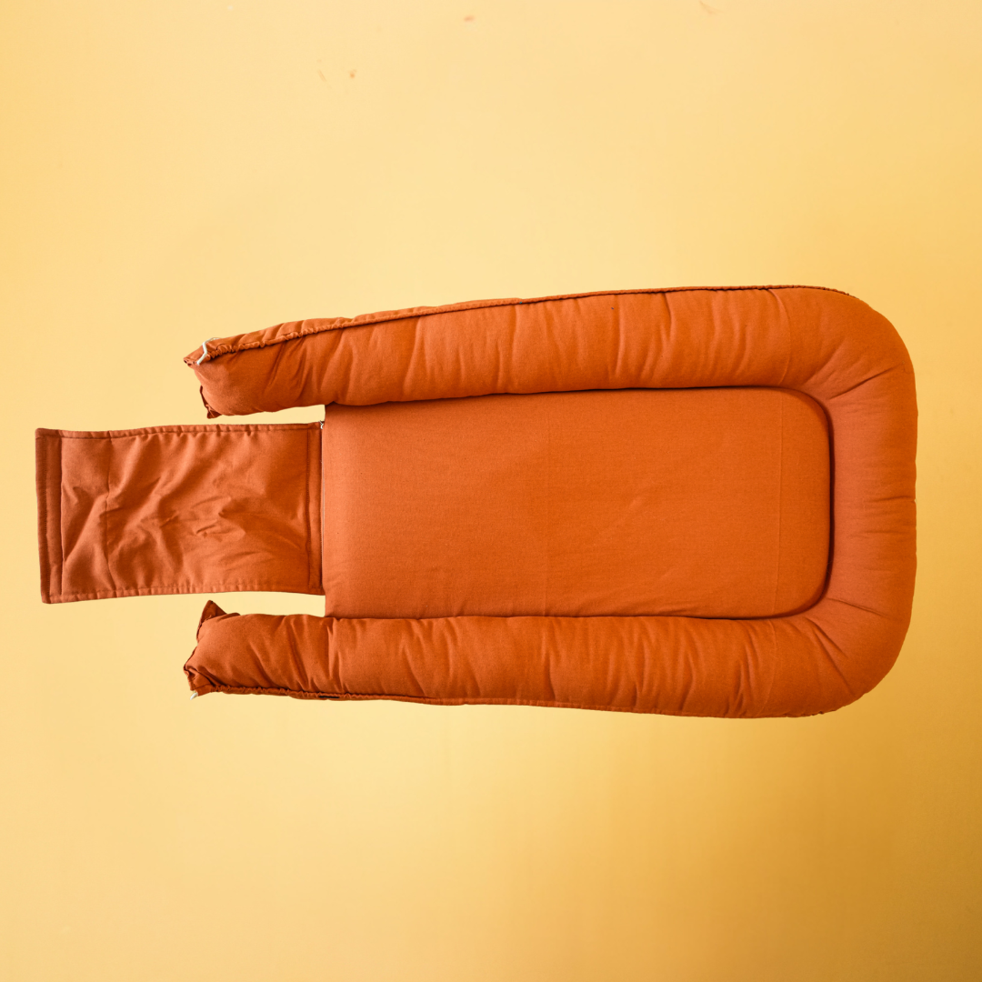 Solid Orange Cozy Baby Nest Bed