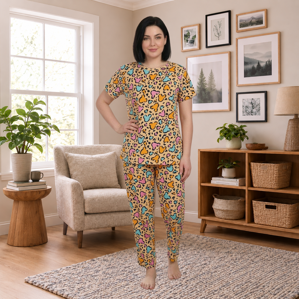 Multicolor Leopard Print Women’s Co-Ord Set