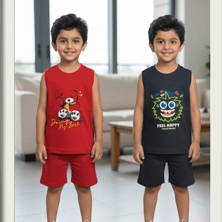Cotton Sleeveless Combo pack of 2 ( red and grey )