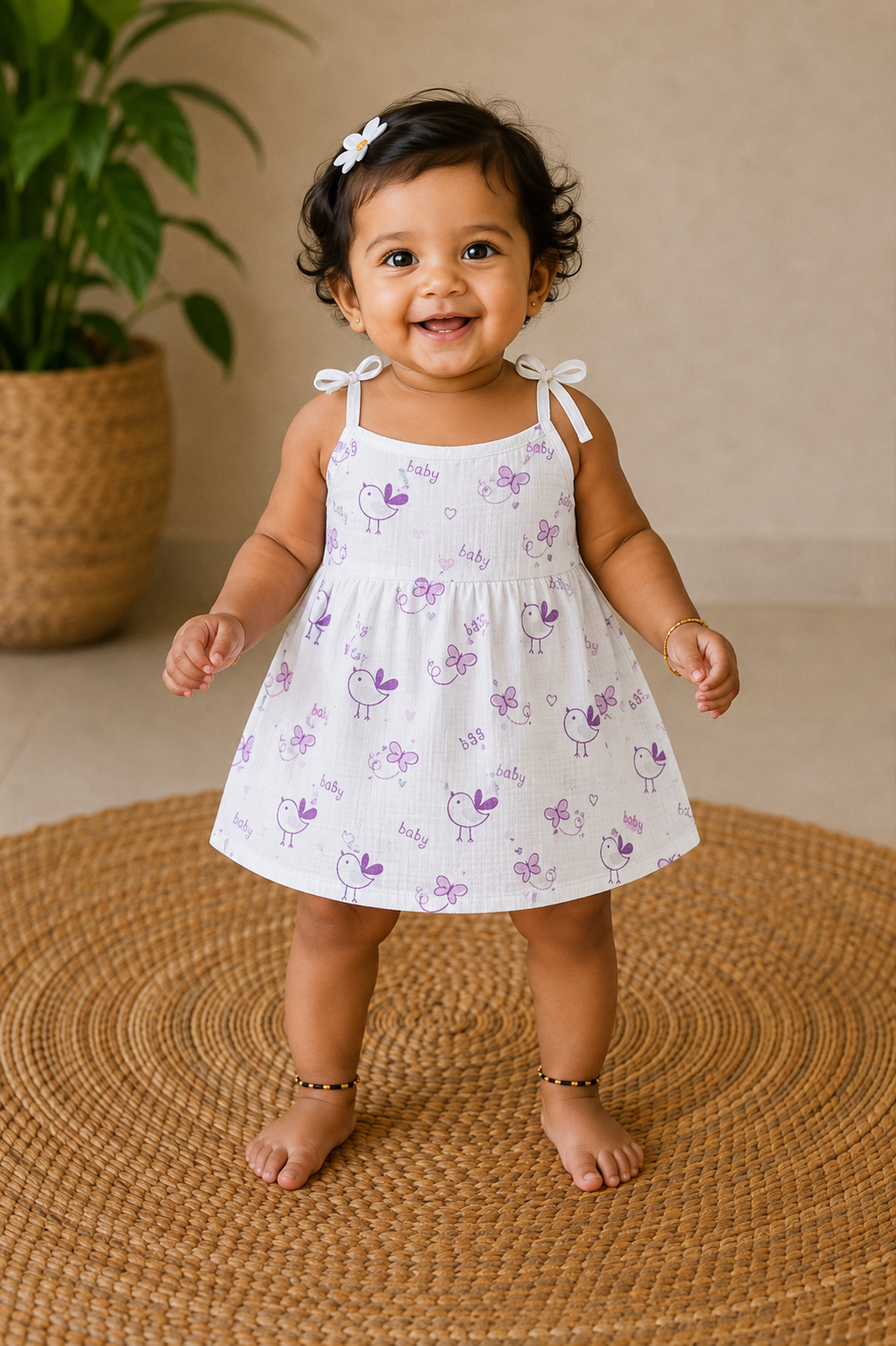 Muslin Knotted Frock for Kids (Pack of four)