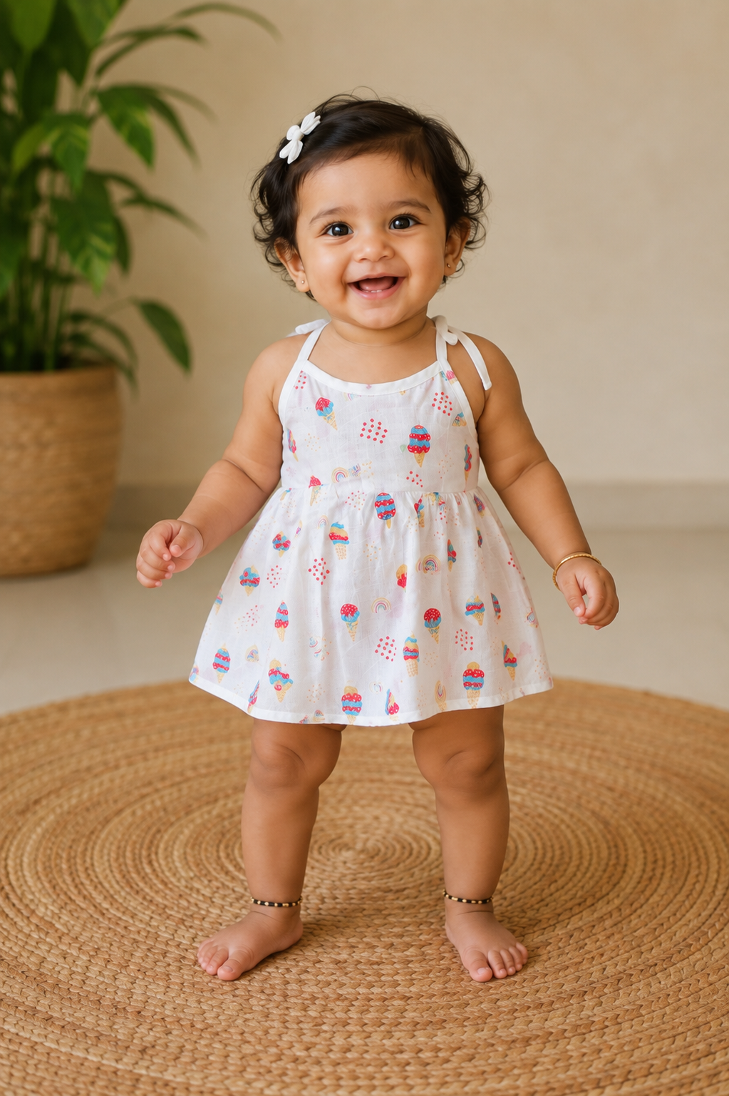 Muslin Knotted Frock for Kids (Pack of four)