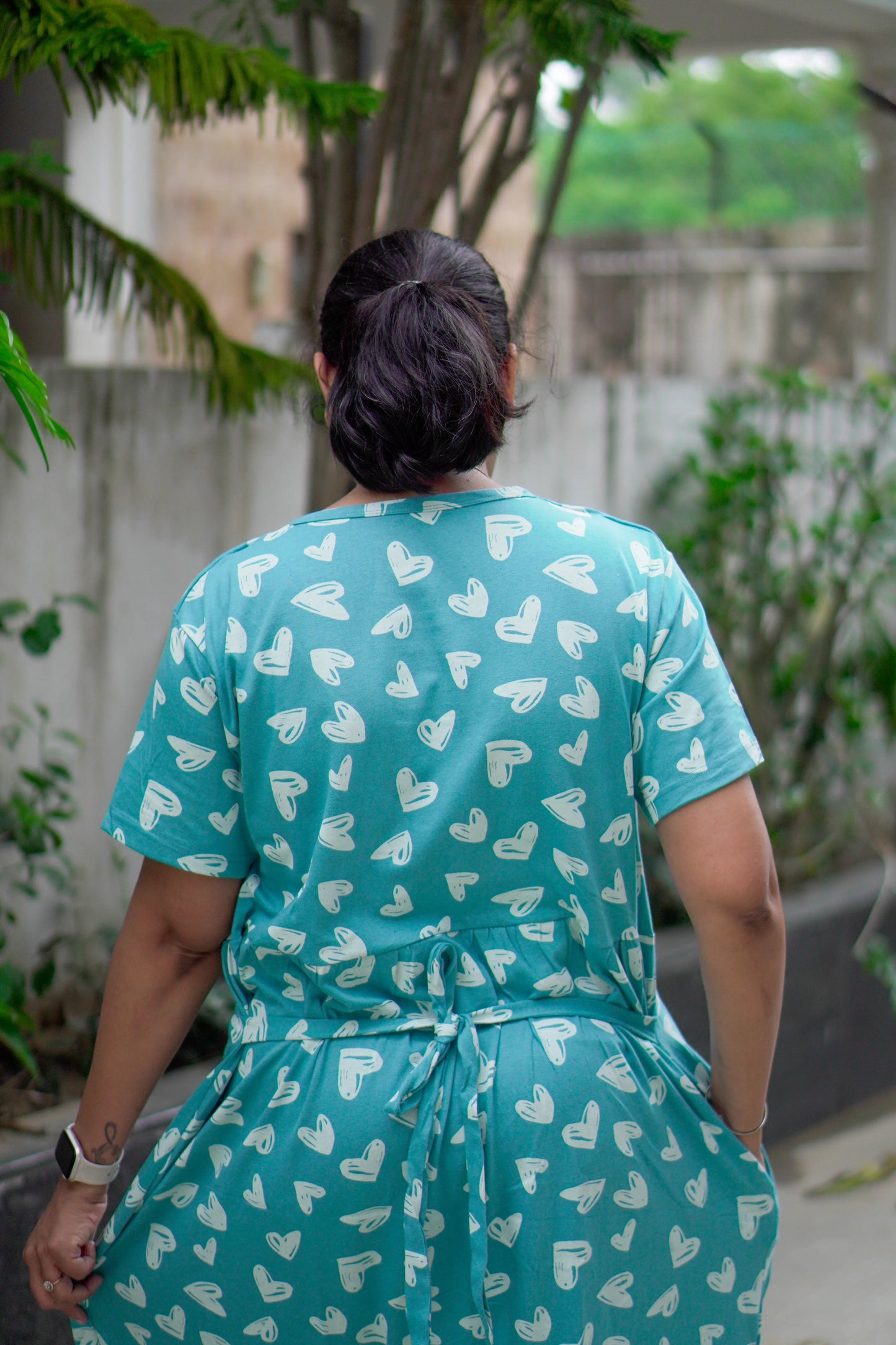 Teal Heart Feeding Nighty
