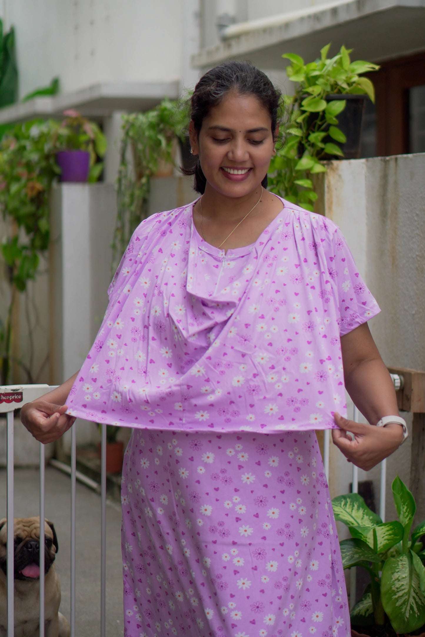 Daisy Daydream Dupatta Feeding Nighty
