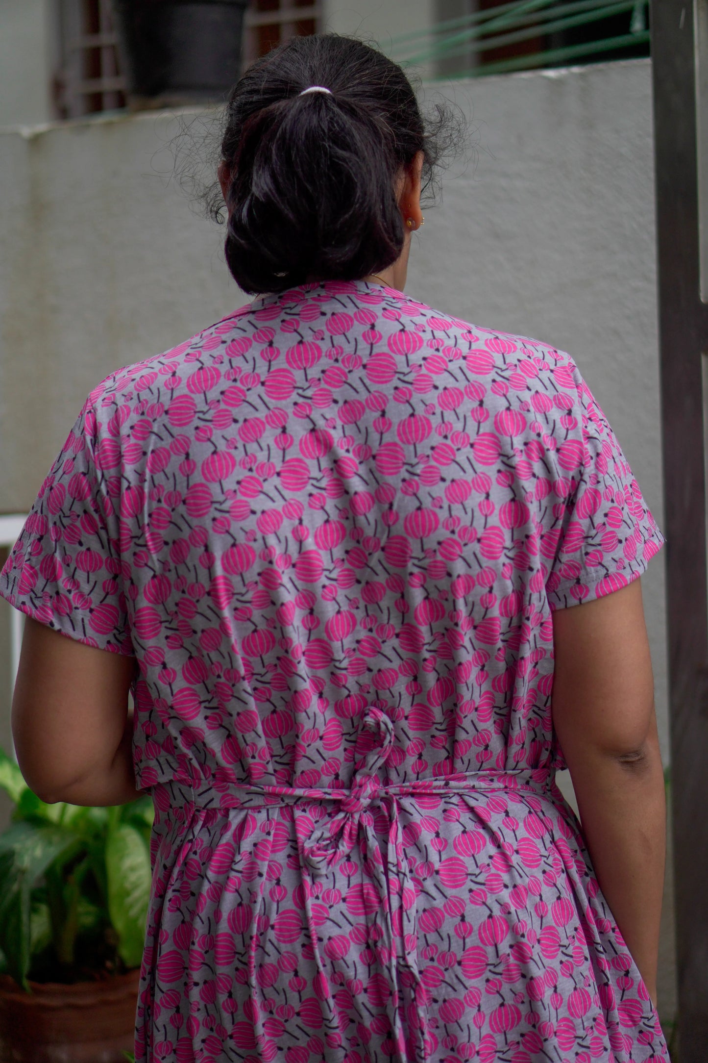 Pink Lantern Dupatta Feeding Nighty