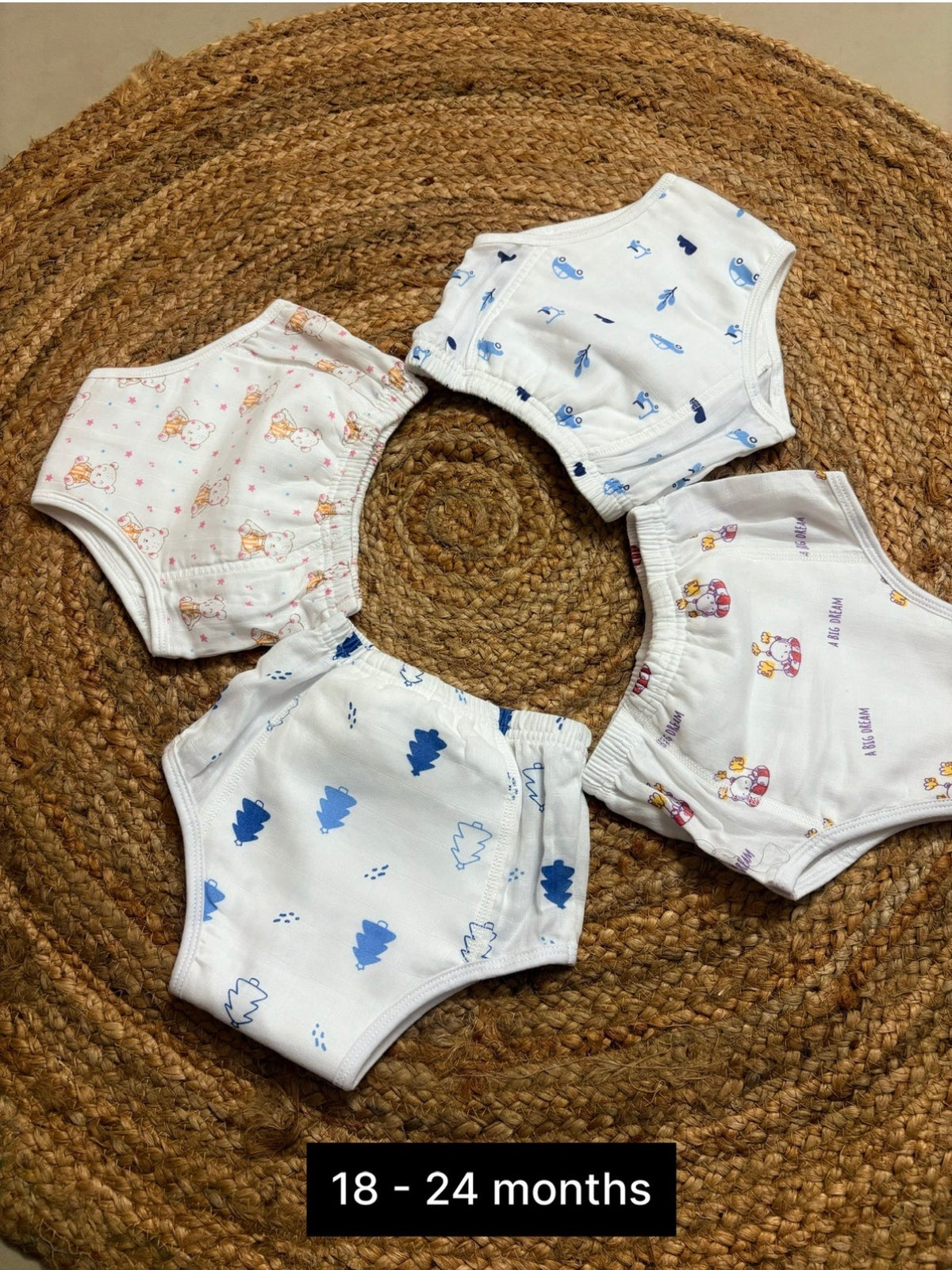 Muslin padded underwear pack of 2pcs