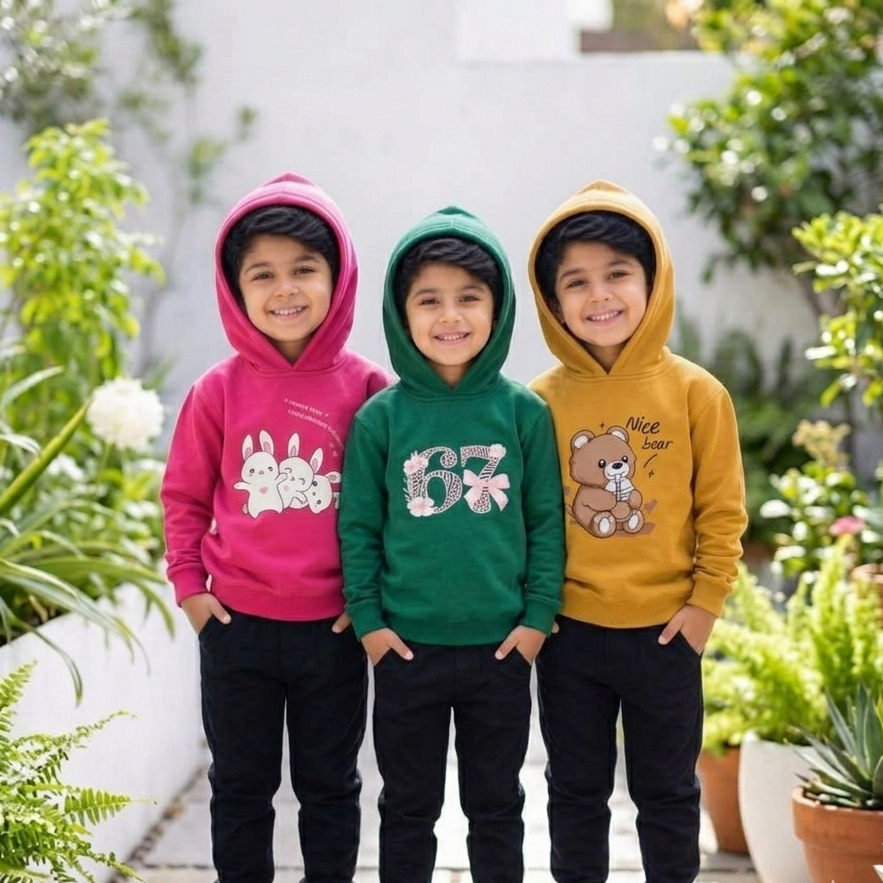 Unisex Hoodie Combo pack of 3 ( yellow, pink and green)