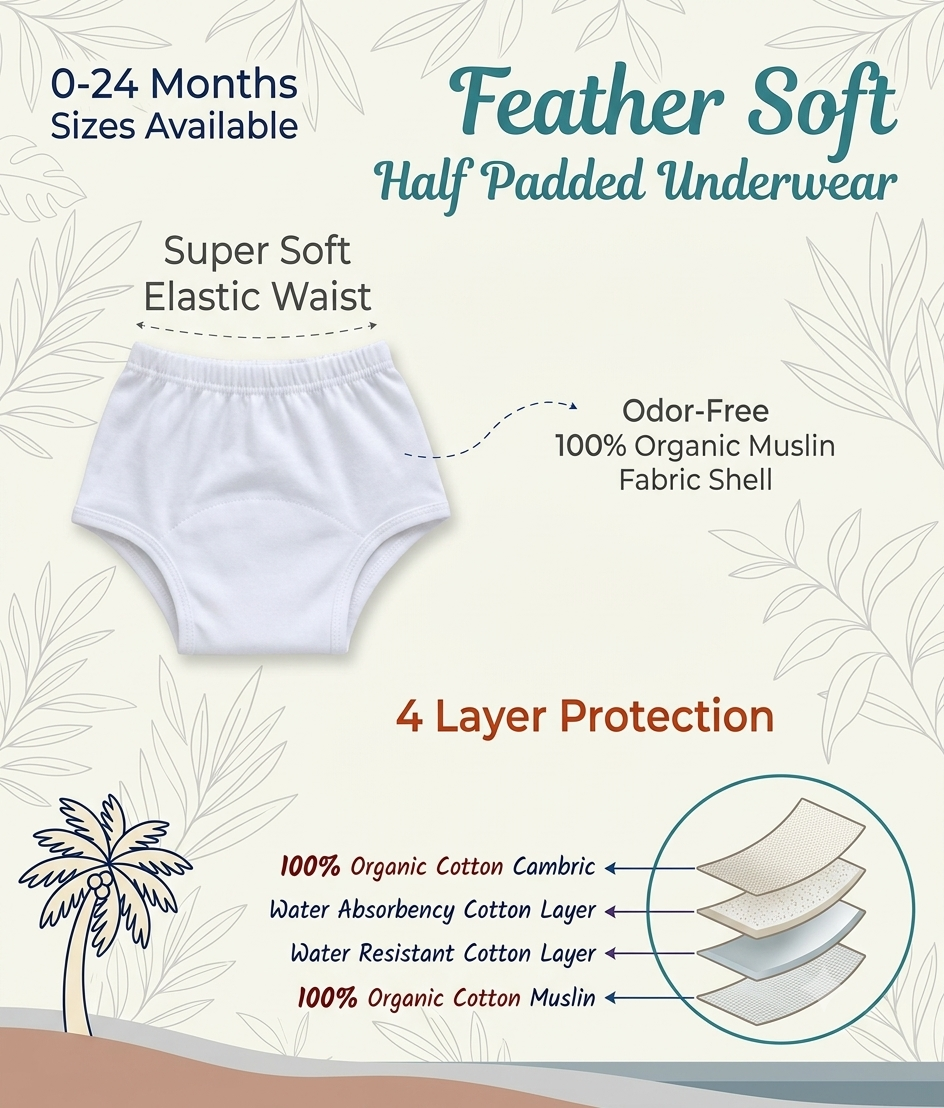 Muslin padded underwear pack of 2pcs