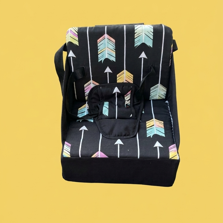 Portable Safety Booster Chair - Black with pastel teal