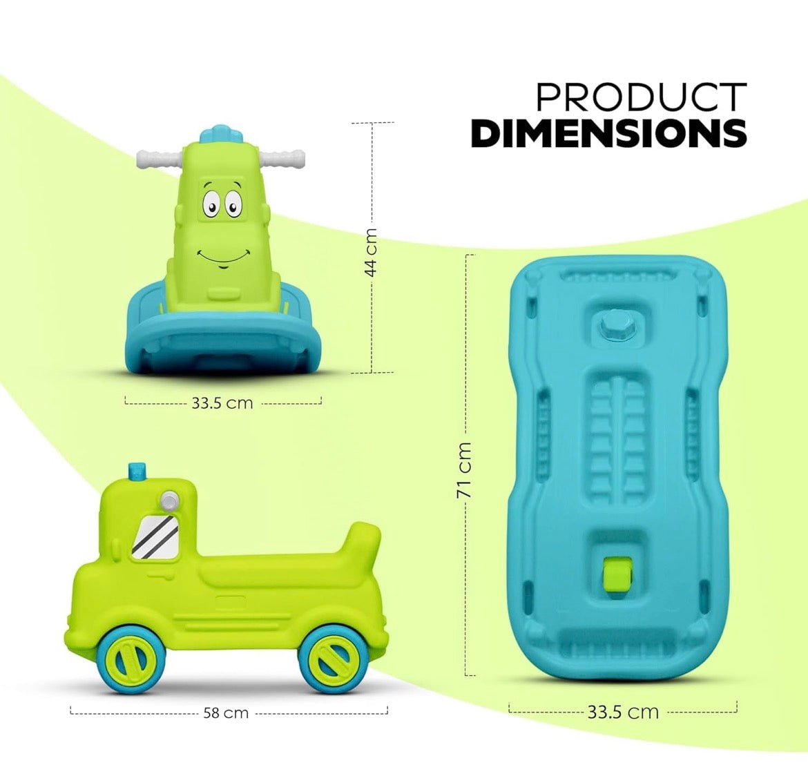 3-in-1 Rock & Roll Ride-On Push Car for Kids