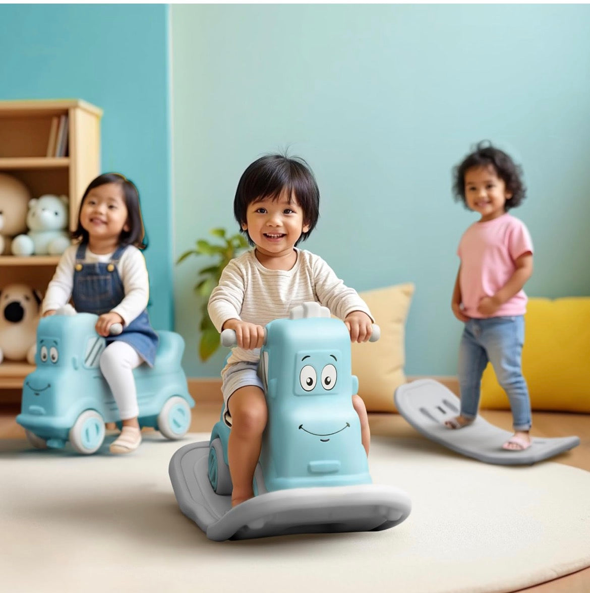3-in-1 Rock & Roll Ride-On Push Car for Kids