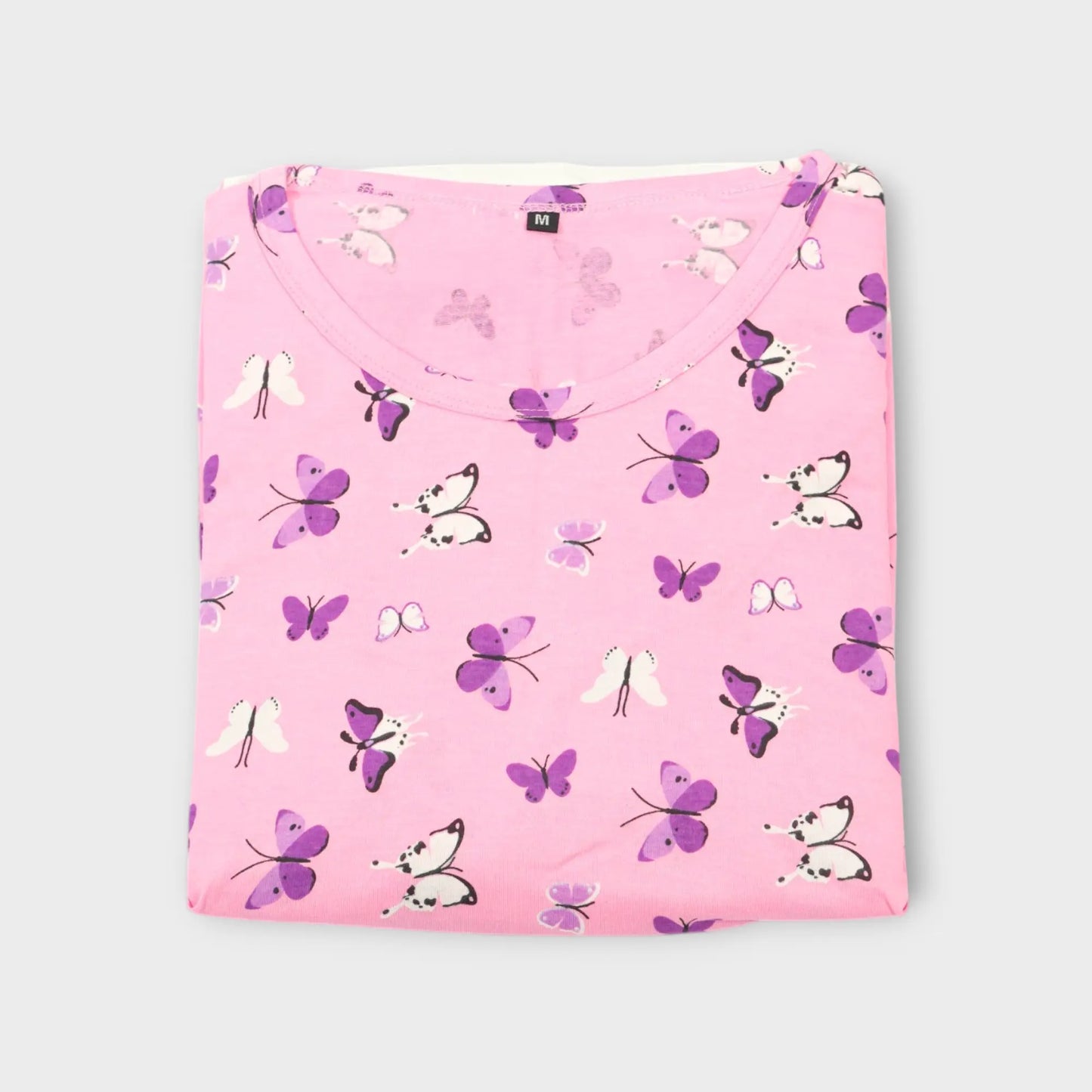 Pink Butterfly Feeding calf length Nighty