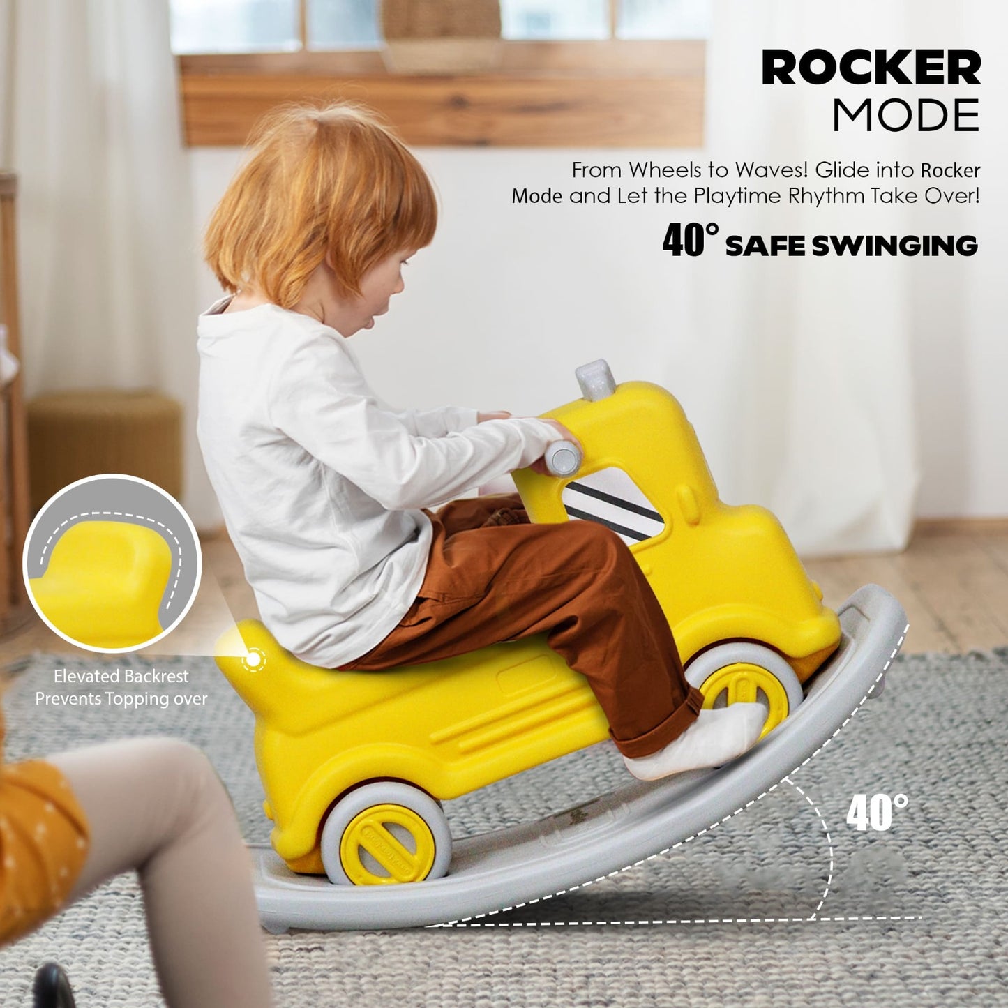 3-in-1 Rock & Roll Ride-On Push Car for Kids