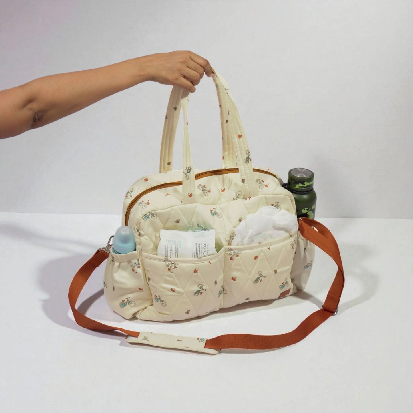 Ride & Carry Cotton Diaper Bag