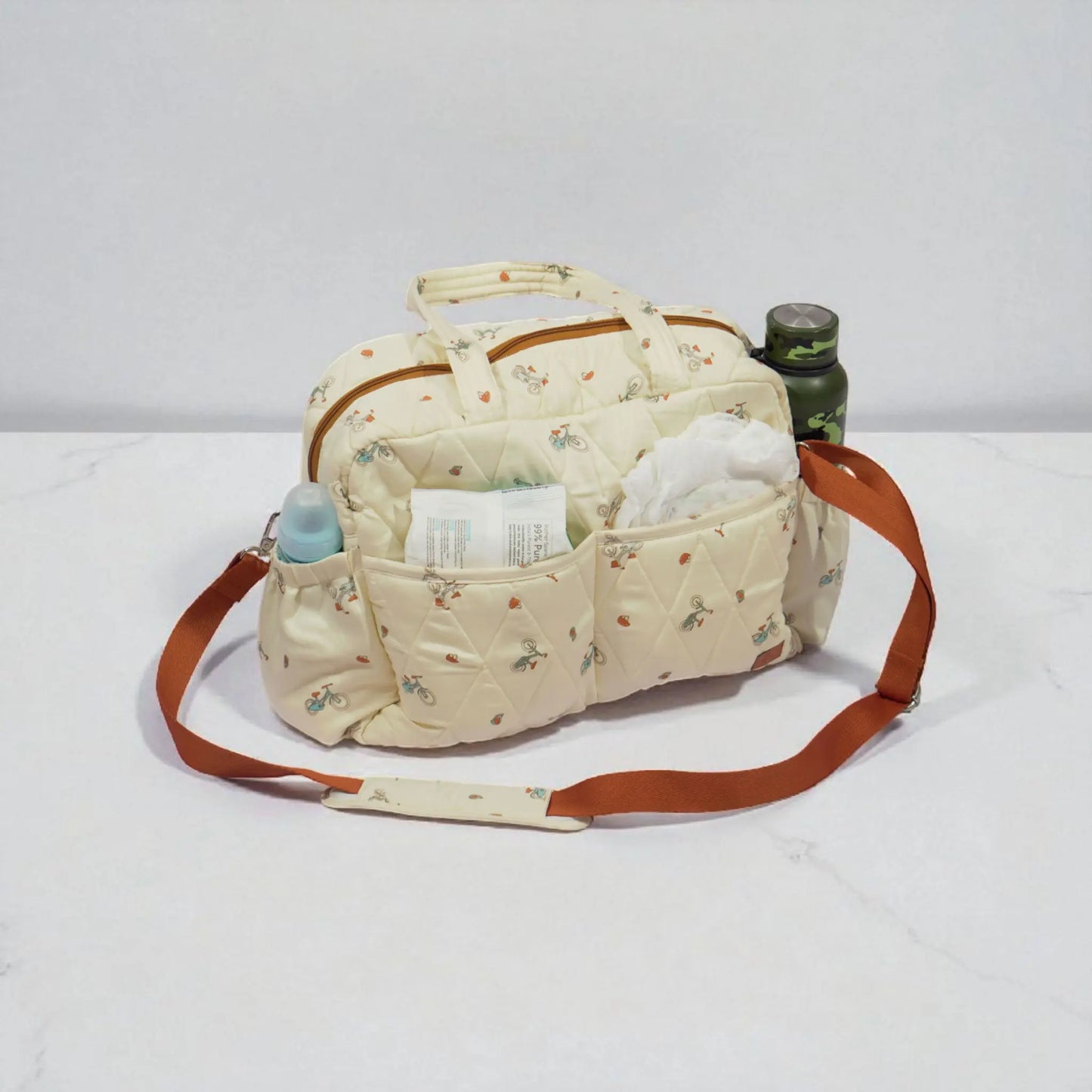 Ride & Carry Cotton Diaper Bag